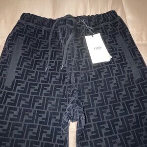 Fendi Black Monogram sweatpants Pants size 46 (M) Unisex